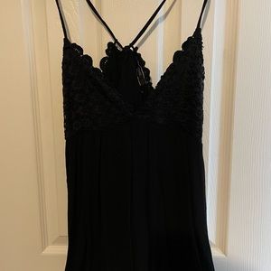 Black V lace Trim Cami top.